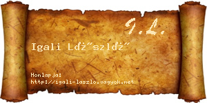 Igali László névjegykártya