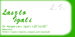 laszlo igali business card